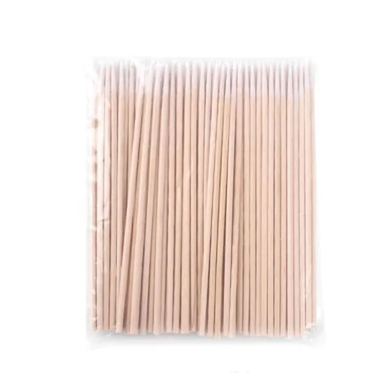 100/300/500pcs Wood Cotton Swab Cosmetics Permanent Makeup Ear Clean Sticks Buds Micro Brushes Eyelash Glue Removing Tool