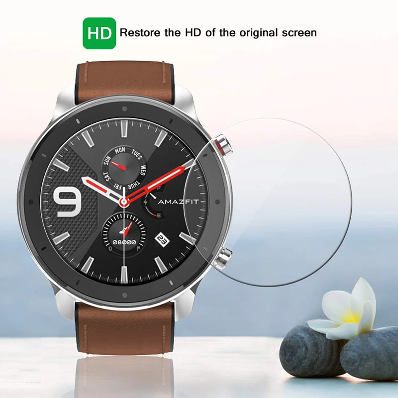 2Pcs Premium Tempered Glass film For Huami AMAZFIT GTR 47mm 42mm Smart Watch Explosion-Proof Screen Protector Accessories