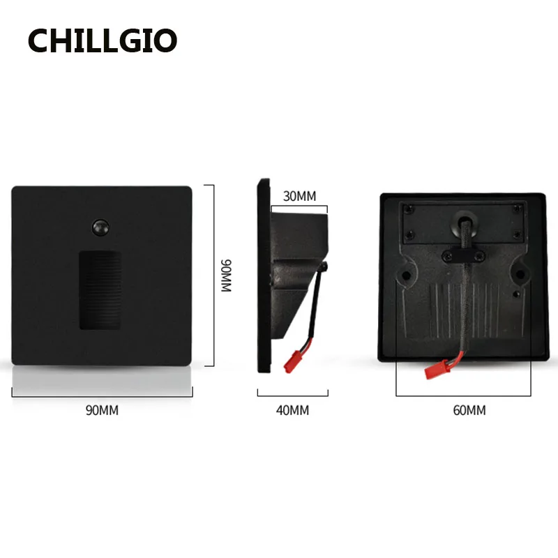 CHILLGIO Waterproof Sensor Stairs Step Light Exterior Aluminum Corridor Ladder Night Lighting Indoor Magnetic Staircase Led Lamp