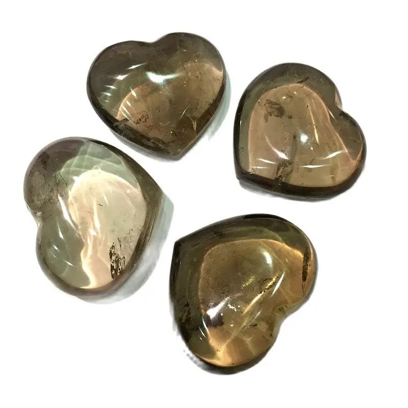 

Healing Crystals Crafts Natural Smoky Quartz Heart Shaped Stone For Home Decoration