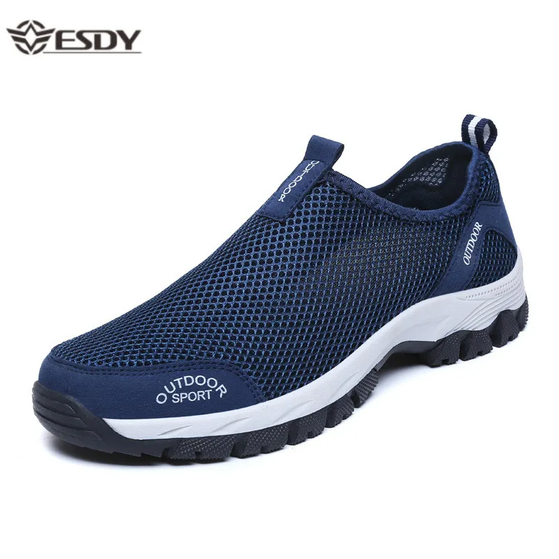 Summer Casual Shoes for Men 2019 Fashion Breathable Slip-On Mesh Shoes Men Sports Flat Shoes Sneakers Plus Size 39-49