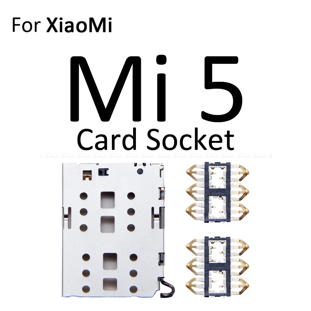 Sim Card Socket Slot Tray Reader Holder Connector Micro SD Adapter Container For XiaoMi Mi 6 5 5S Plus Replacement Parts