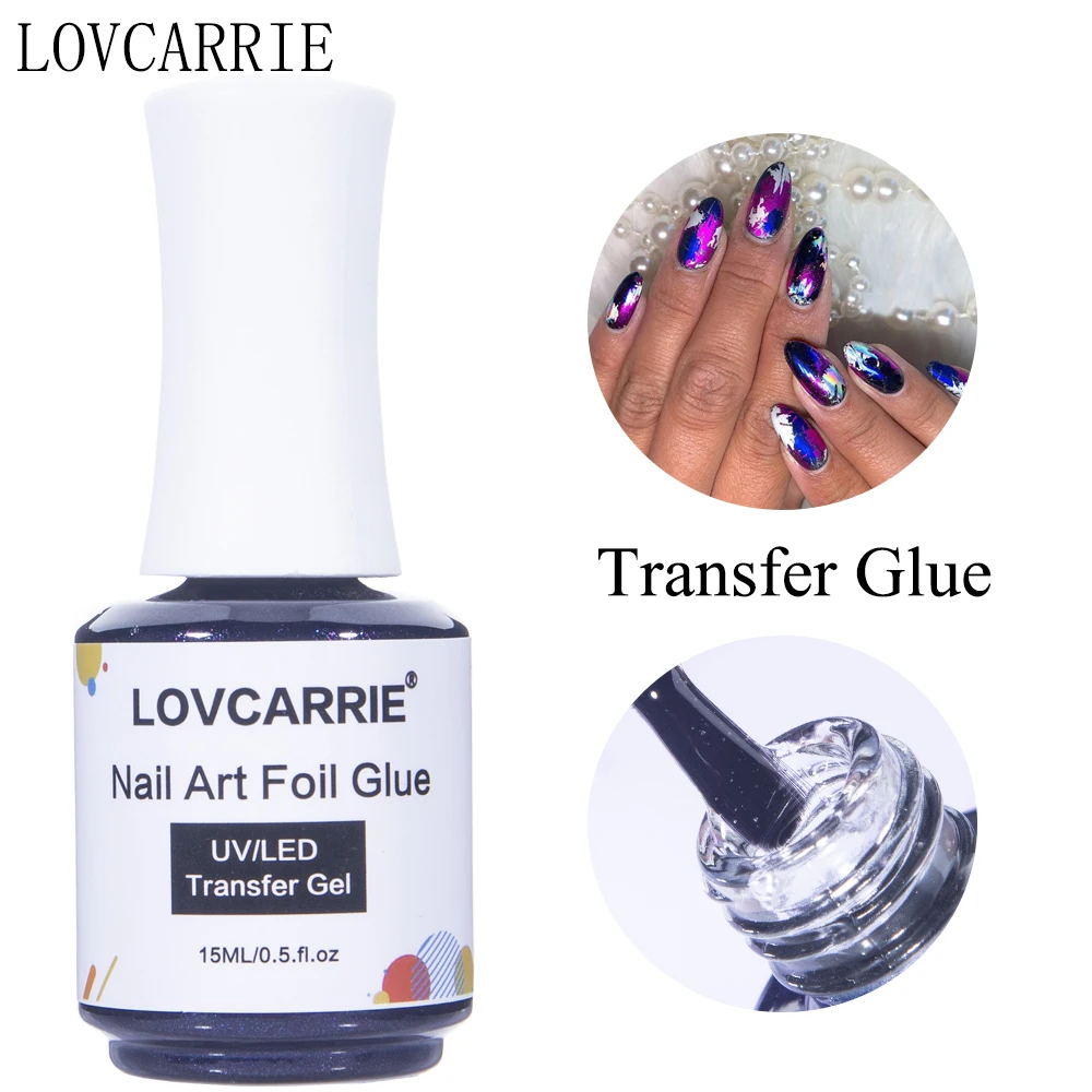 

NEW Nail Foil Adhesive Glue Gel Polish UV/LED 15ML Manicure Strong Transfer Nail Art Sticker Natural Clear Foils Glue Lak