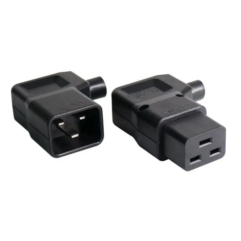 

Rewirable Socket PDU UPS 16A 250V 90 Degree Elbow IEC320 C20 Power Connector Connet C19 Female Plug AC Adapter