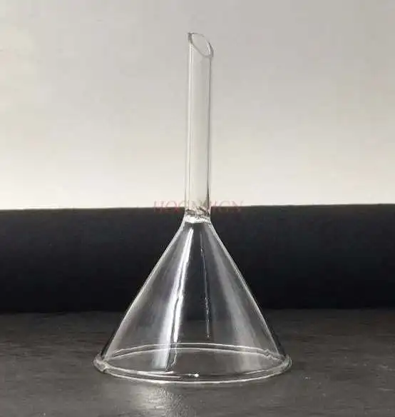Glass instrument glass funnel transparent short neck triangular funnel cone funnel 40mm 60mm 90mm