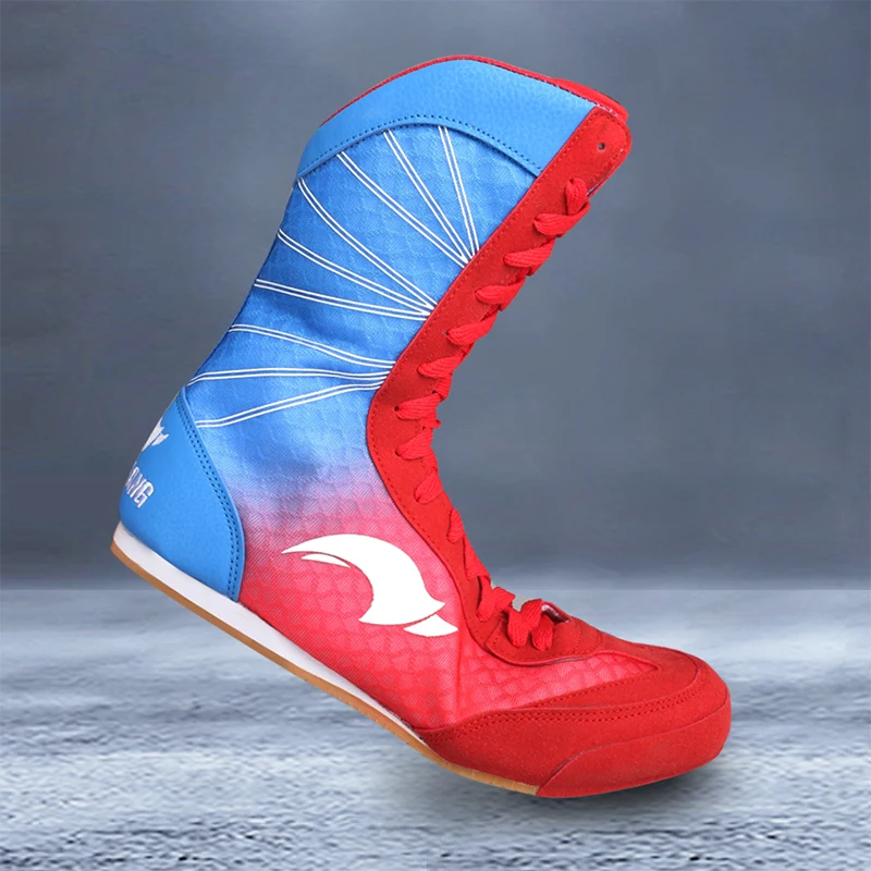 Professional Boxing Shoes, Wrestling Shoes, High-top Combat Training, Sports Shoes, Lace-up MMA Combat Boots, Breathable