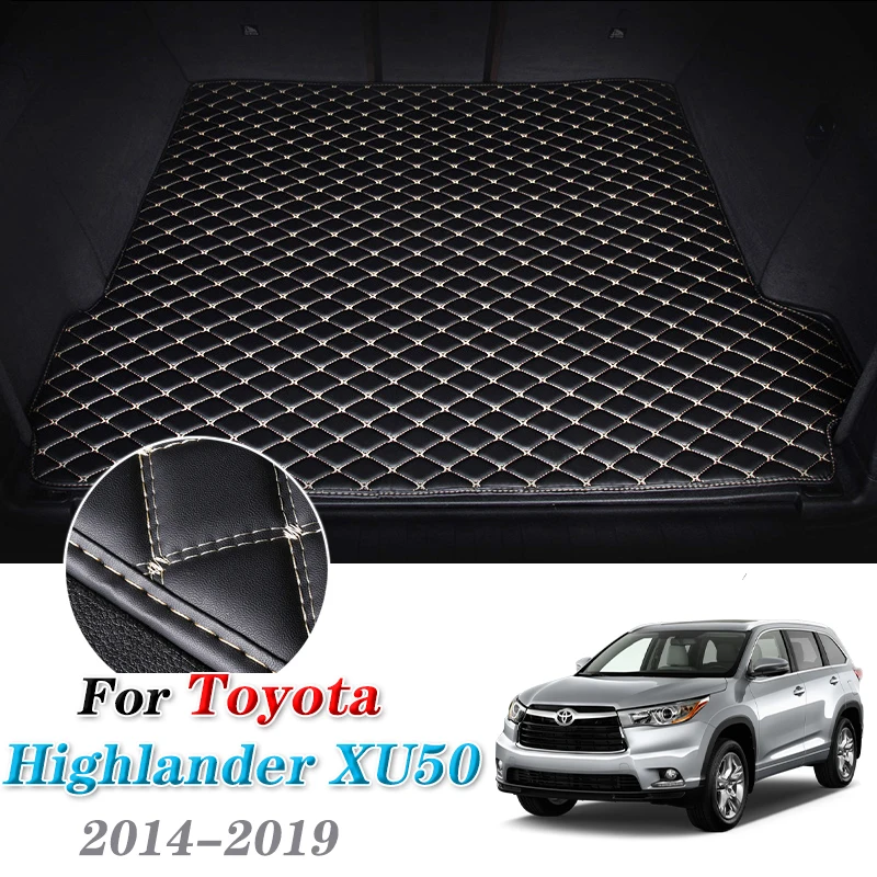 

Kcimo Leather Car Trunk Mat for Toyota Highlander XU50 2014-2019 Waterproof Cargo Liner Boot Mat Rear Trunk Kluger Interior