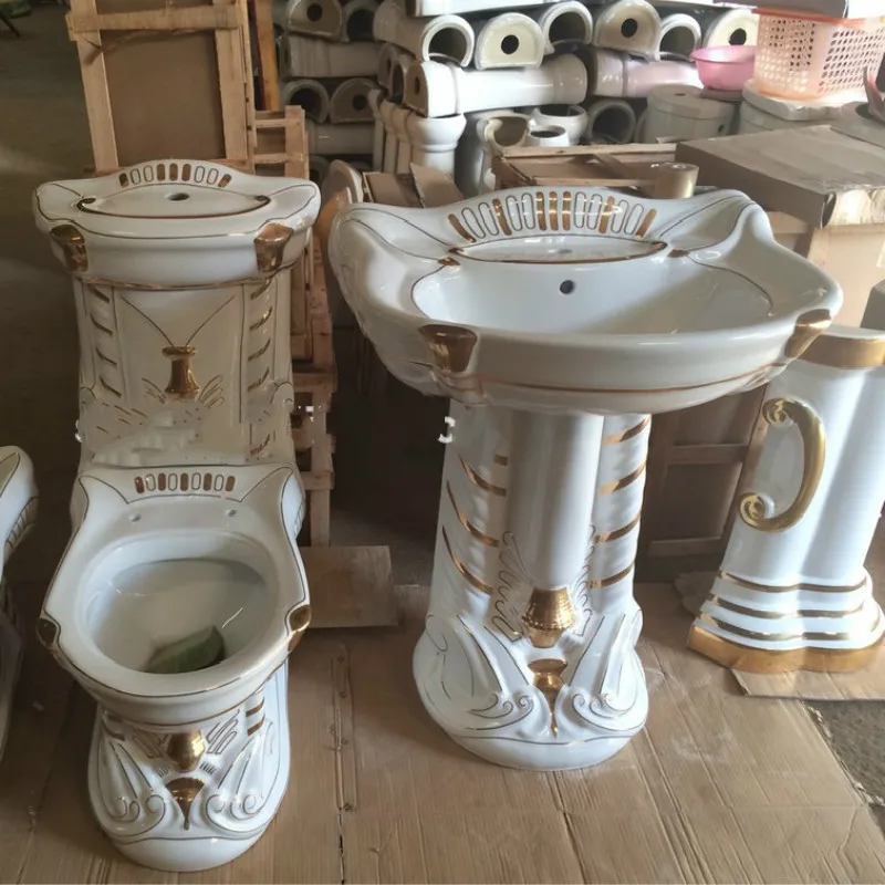 

High quality ceramic sanitary ware set for toilet pedestal and basin