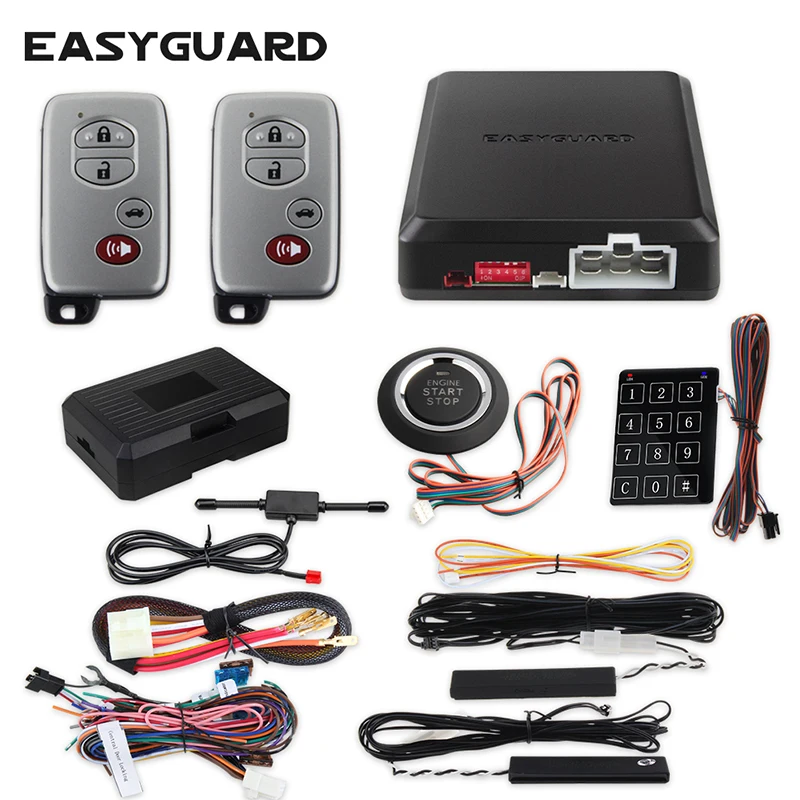 

Good Quality Car Alarm System Passive Keyless Entry Immobilizer Bypass Remote Engine Start/Stop Push Button Start