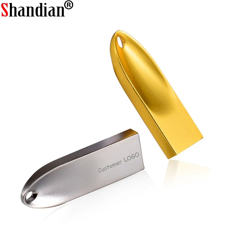 SHANDIAN metalowa pamięć USB flash USB 2.0 pen drive srebrny złoty 4GB 16GB 32GB 64GB 128GB Pendrive przenośny Pendrive własne logo