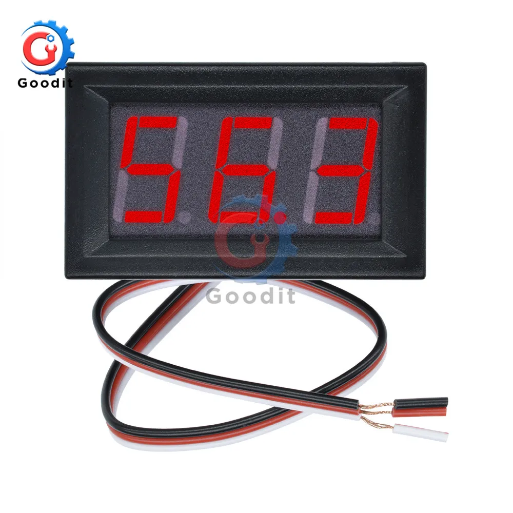 Mini LED Digital DC 0-100V Voltmeter Gauge Voltage Volt Voltage Panel Meter Red/Blue/Green for Car Volt Detector 12V 24V Monitor