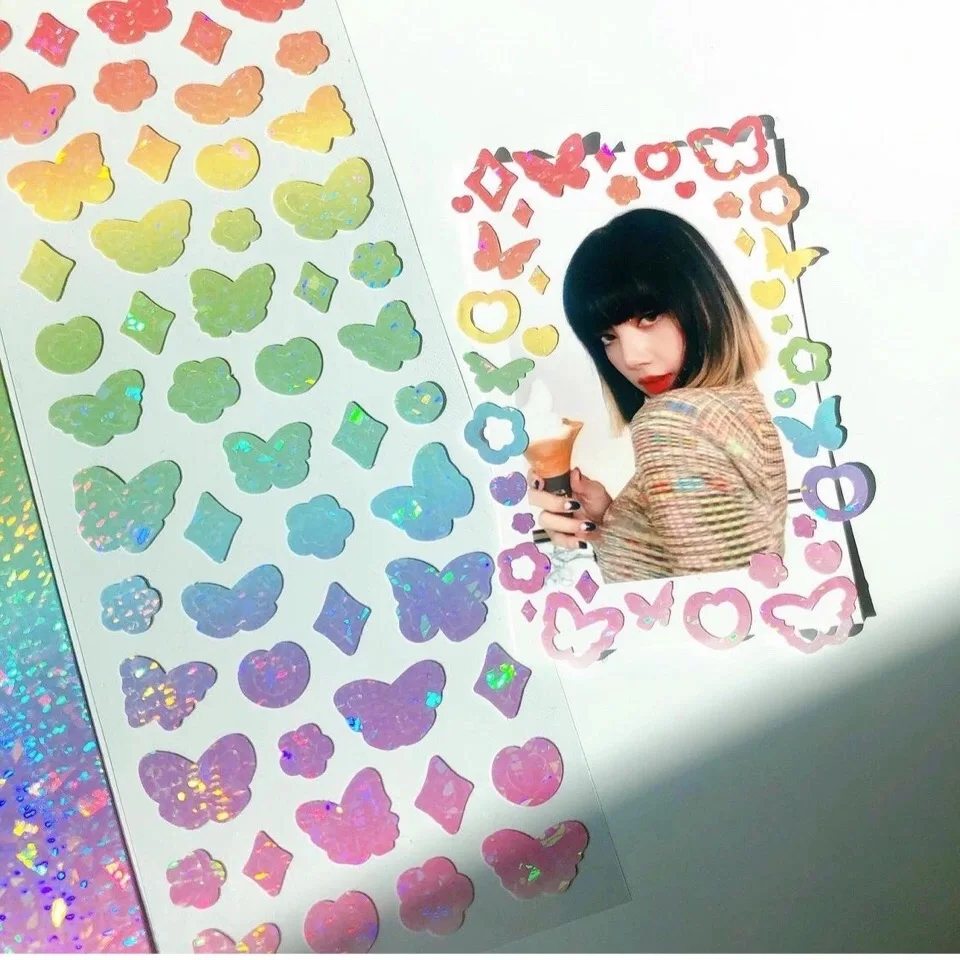 Gradient Laser Butterfly Sticker South Korea Ins Creative Simple Hand Account DIY Material Sticker Stationery