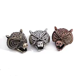 1PCS Charms Wolf Leopard Animal Bead Men Antique Paracord Bracelet Keychain DIY Beads Lanyard Making Bracelet Jewelry Accessory