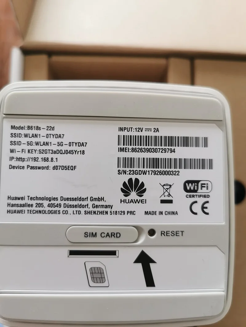 Unlocked Huawei B618s-22d Cat11 4G LTE Band 1/3/7/8/20/38 600Mbs Wireless Router