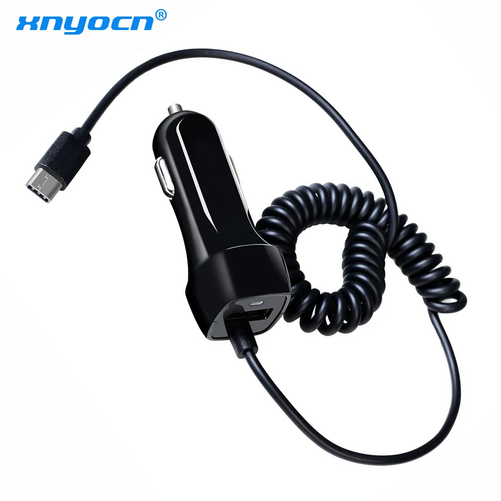 

Car Charger With USB Cable Mobile Phone Charger For Samsung S10 Xiaomi Micro USB Type C Cable Fast Car Phone Charger