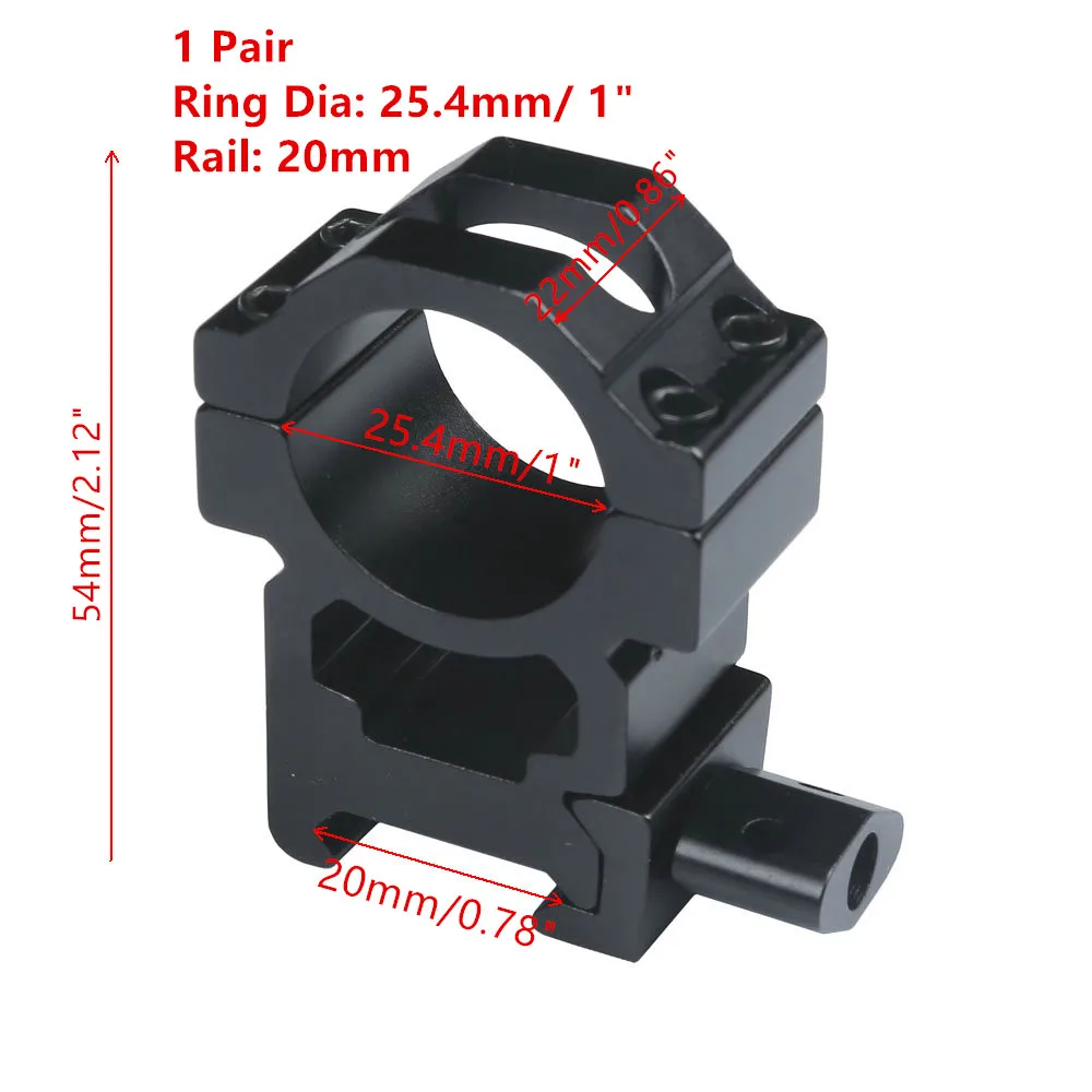 MIZUGIWA 1 paio QD Rifle Scope Mount 25.4mm 30mm Rings 20mm Picatinny Rail Adapter cannocchiali Tactical Weaver pistola Airsoft