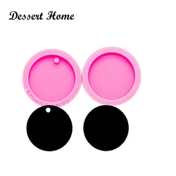 DY0260 Bright 1.5inch Circle Resin Craft for phone grips, Round Silicone Keychain Molds, DIY Resin Epoxy Jewellery Making