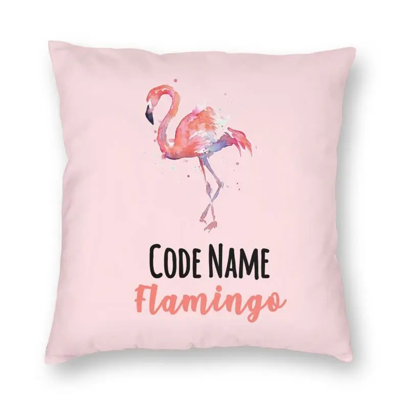 

Fashion Code Name Flamingo Throw Pillow Cover Home Decor Custom Animal Cushion Cover 45x45cm Pillowcover for Living Room