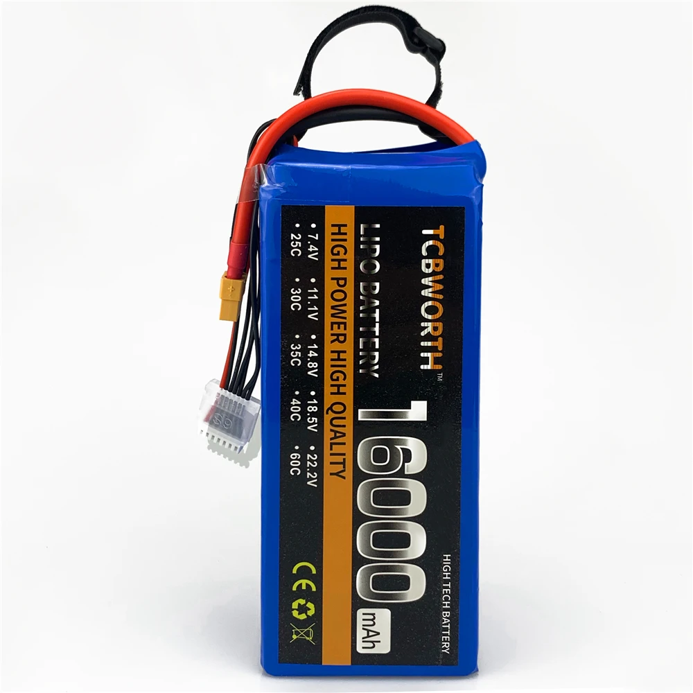 Batería LiPo 6S de 22,2 V, 16000mAh, 25C para RC, avión agrícola, Dron, coche, avión, tanque, modelo 6S