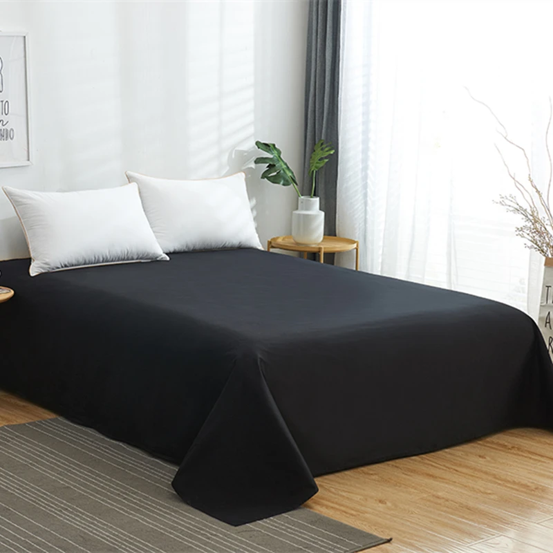 Solid Color Flat Sheet King Size Bedsheet Cotton Bedding Sheet Soft And Comfortable Hotel Home Bed Sheet