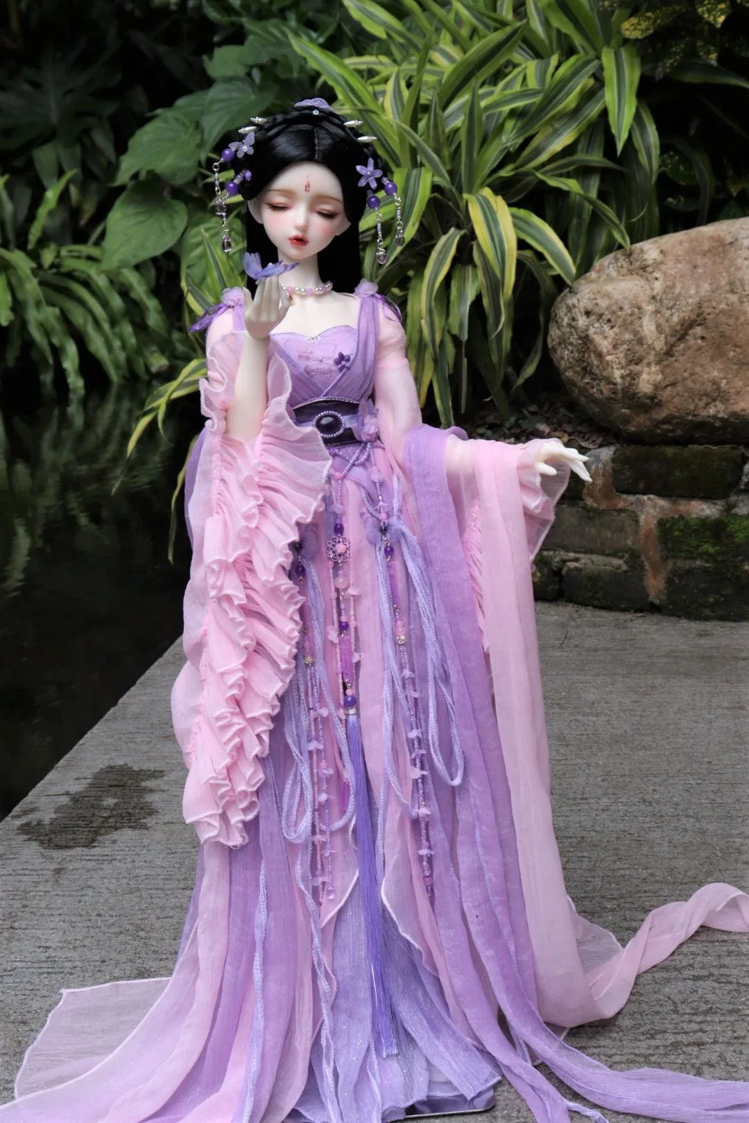 Roupas bjd escala 1/4 1/3, fantasia antiga, vestido de fada hanfu, conjunto para bjd/sd msd sd13, acessórios de boneca de menina grande c1088