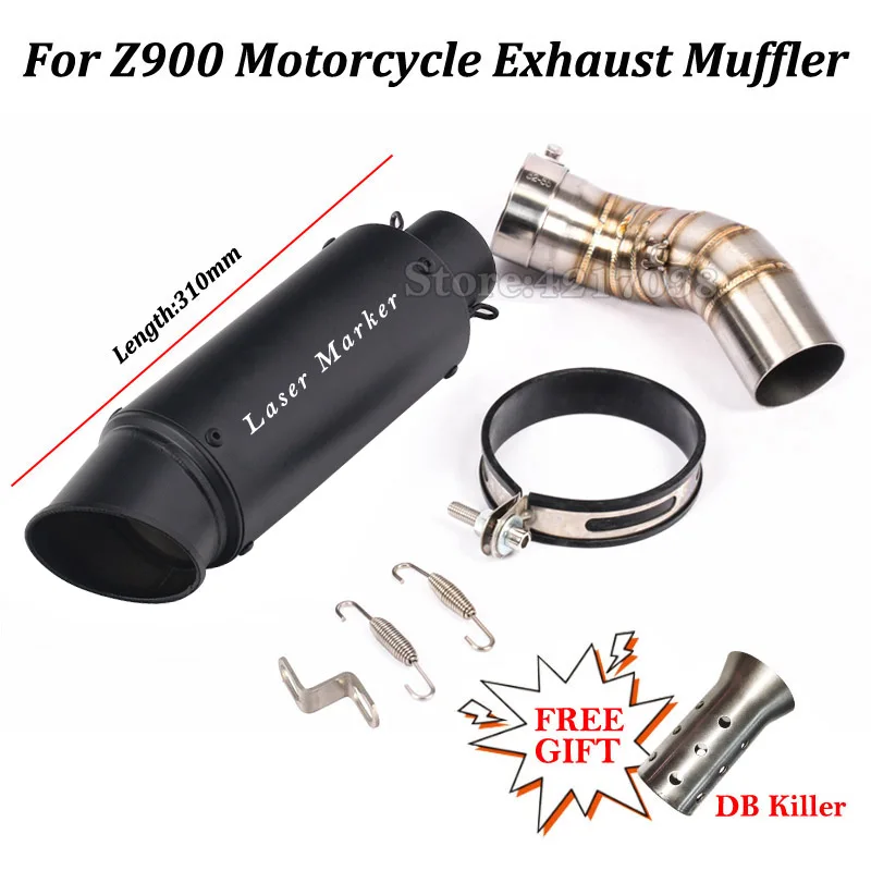 Slip-On For Kawasaki Z900 E A2 2017 2018 2019 Escape Echappement Muffler Motorcycle Exhaust Systems Middle Link Pipe DB Killer