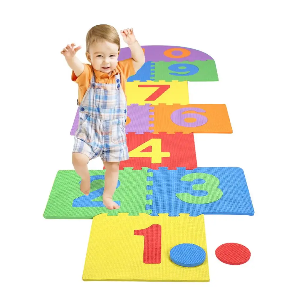 Tapis de jeu en mousse souple pour enfants, 10 pièces, Puzzle de nombres, autocollants de sol, tapis de jeu pour enfants