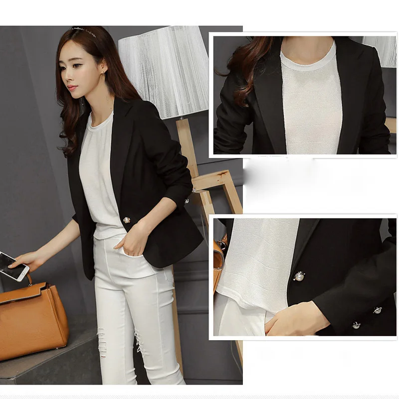 Yellow Black Women Blazer 2022 Spring Autumn Ladies Business Office Suit Jackets Female Single Button Blazers Tops Coat S-XXL