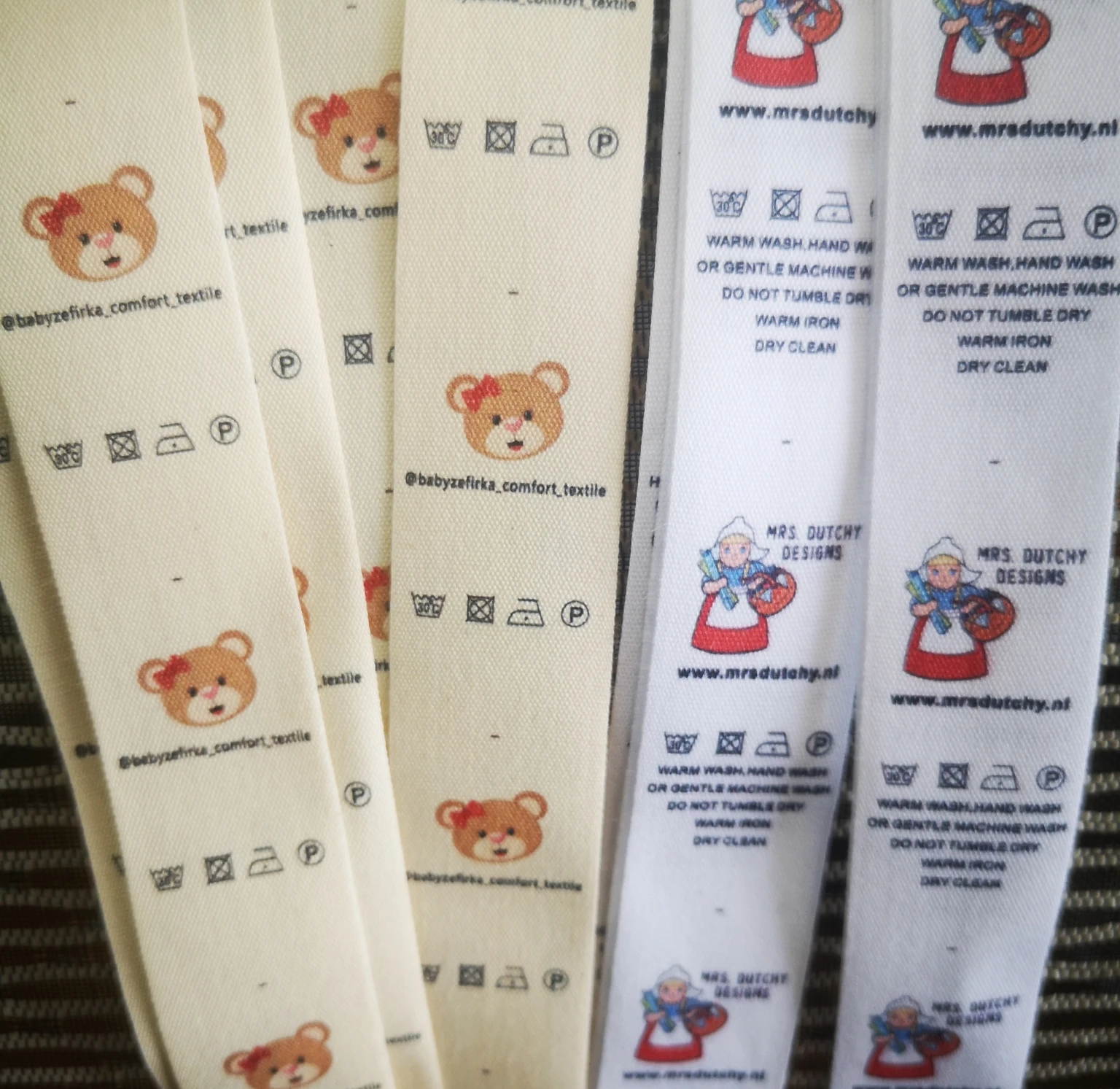 Custom Organic fold raw/off white cotton brand Labels baby kid Clothes Name Tags Handmade labels/Color print cotton labels tags