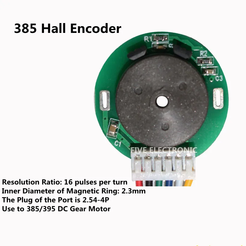 385-P16 Hall Magnet Encoder Code Plate Magnetic Induction Rotation Speed Direction Sensor Use to 385/395 DC Motor