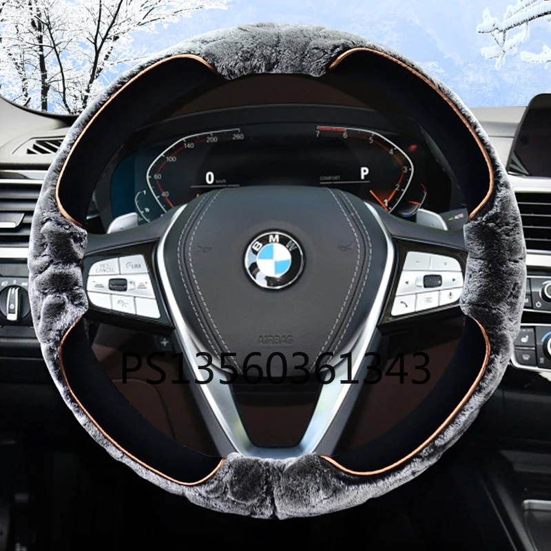 

For BMW 5 Series X3 steering wheel cover winter plush 525li530li3 series 325LiX1X57 series warm cover