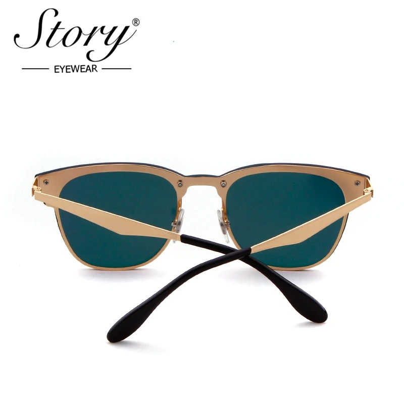 STORY Brand Designer Rose Gold Sunglasses Women Cat Eye Sunglasses For Women Mirror Sport Sunglass lunette de soleil pour femmes