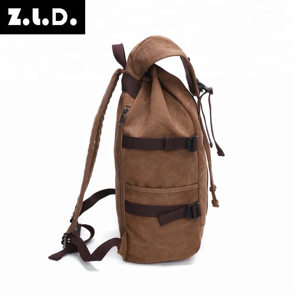 Men Travel Backpack Mens Vintage Canvas Drawstring Backpack Large Capacity Student School Bag Retro Laptop Rucksack Pack