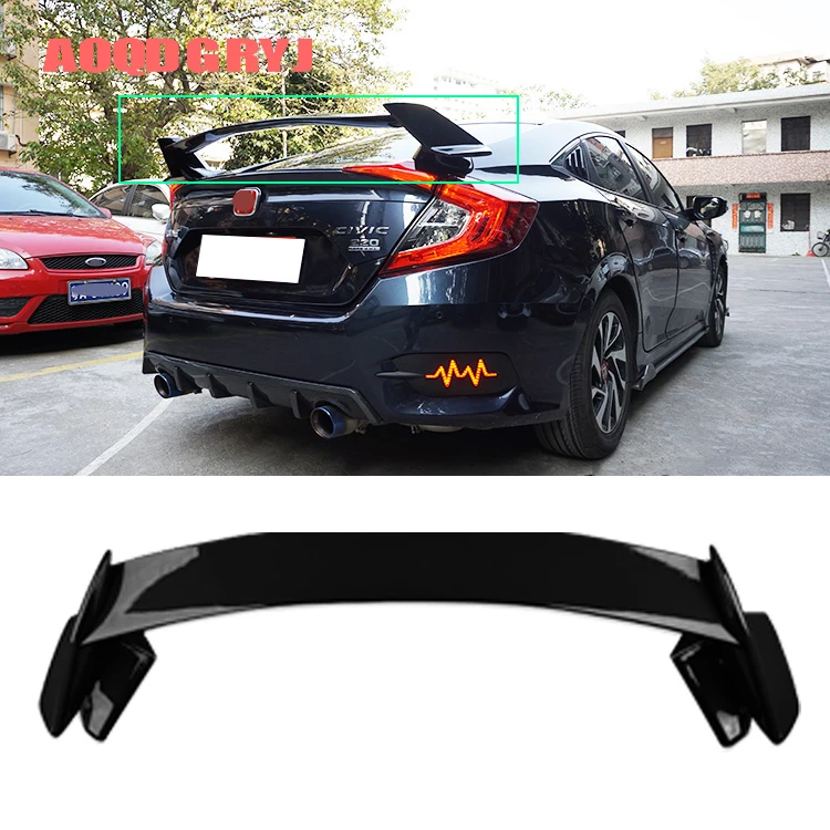 

Car Styling Fit For Honda 10th Gen Civic sedan 2016-2020 Type-R style Rear Spoiler Trunk Lid Lip Wing