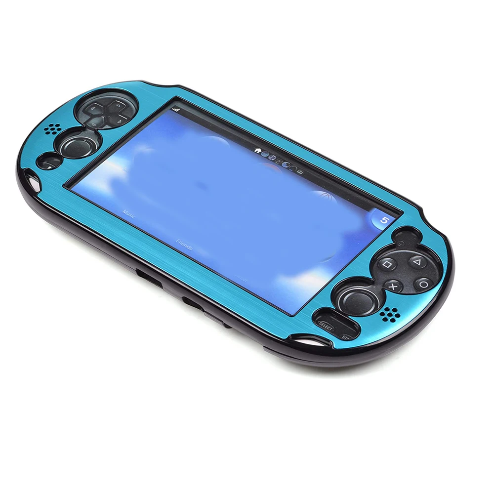 XRHYY Light Blue Aluminum Metallic Protection Hard Case Cover For PlayStation PS VITA 2000 (NOT for vita 1000 series)