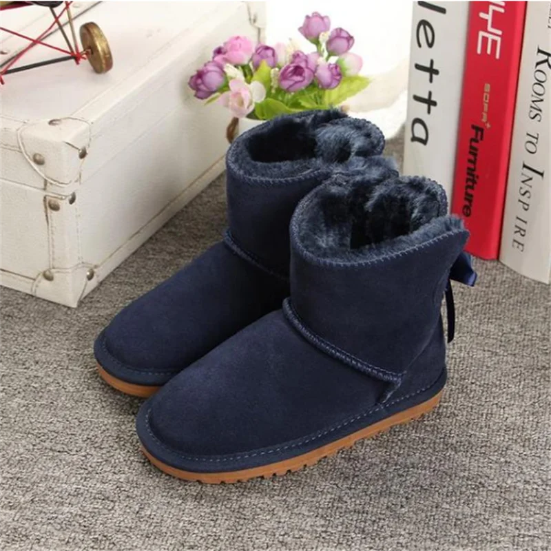 Australian Hot Sale Children 100% Genuine Leather Fashion Girls Boys Winter Snow Boots For Warm Winter flat Shoes baby boots