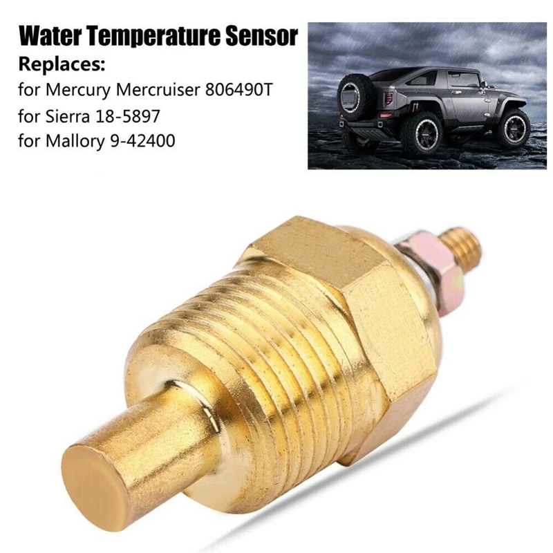 Golden Water Temperature Sensor Replace for Mercury Mercruiser 806490T Sierra 18-5897 Mallory 9-42400