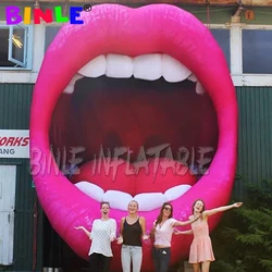 Stage background props red giant inflatable lip inflatable opening mouth for single party decororation