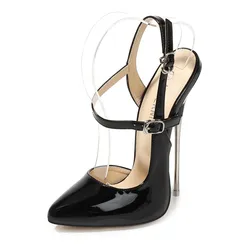 New Women's Shoes Metal High Heels 16CM Pointed Stiletto High Heels Net Red Women's Shoes Spring and Autumn Plus Size Shoes Unit