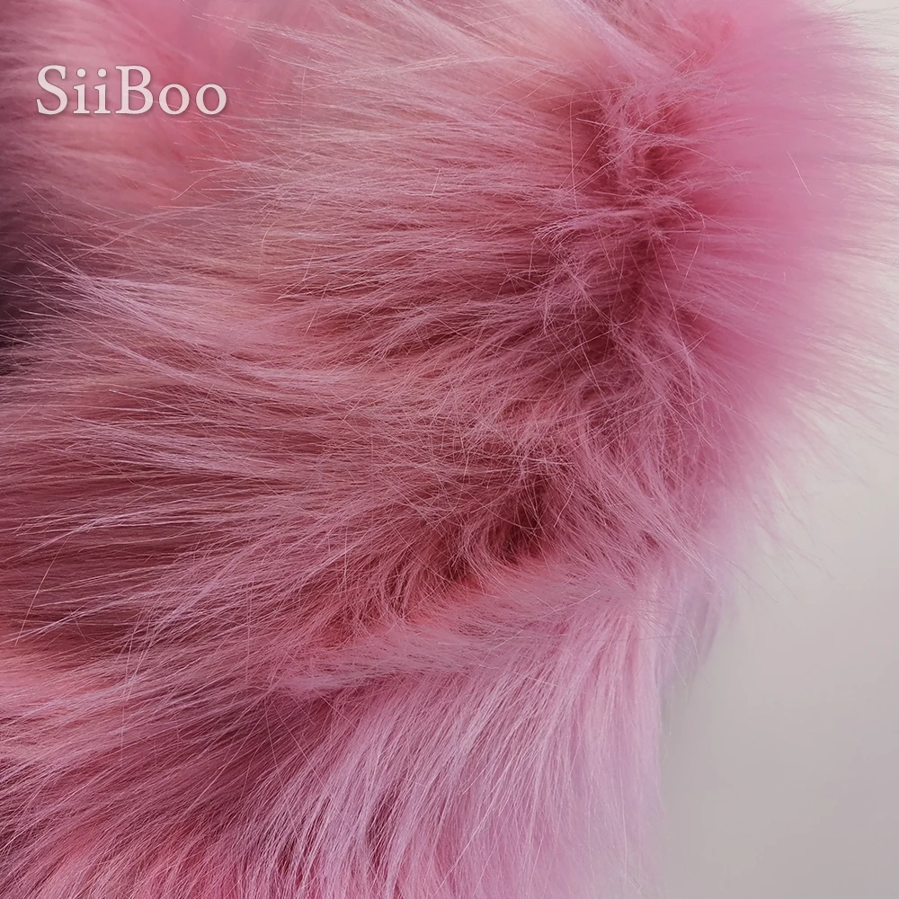 9cm pink plush faux fur fabric for winter coat vest Fur collar 150*50cm 1pc long hair fur fabric DIY tissue free ship SP3911