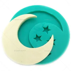 Bakeware Moon And Stars Ramadan Decoration Silicone Mold Muslim Fondant Chocolate Form For Cake Decorating Eid Fondant balloon