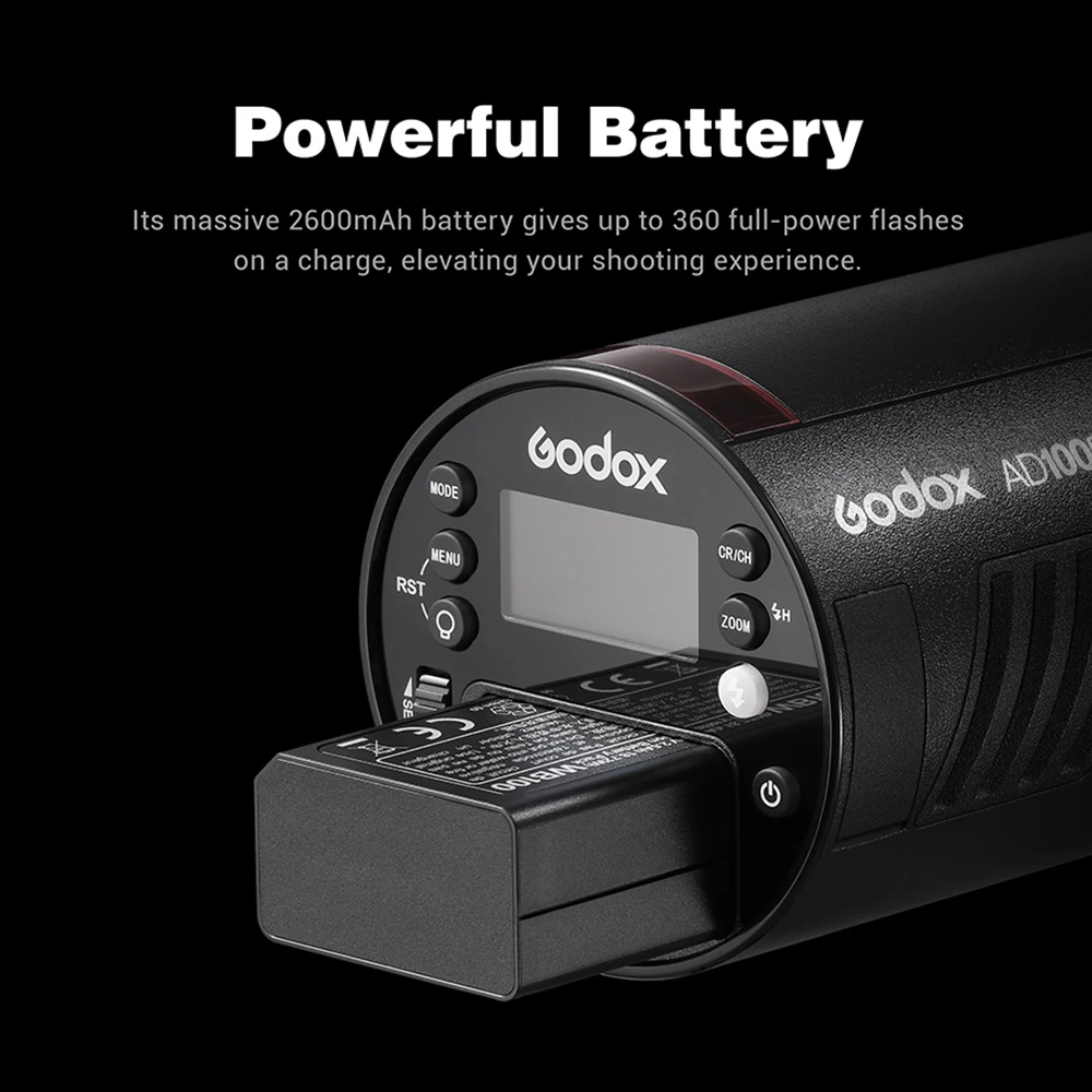 Godox AD100Proワイヤレスフラッシュ Godox AD100Pro 100Ws TTL 2.4G HSS 1/8000s ポケットフラッシュライト