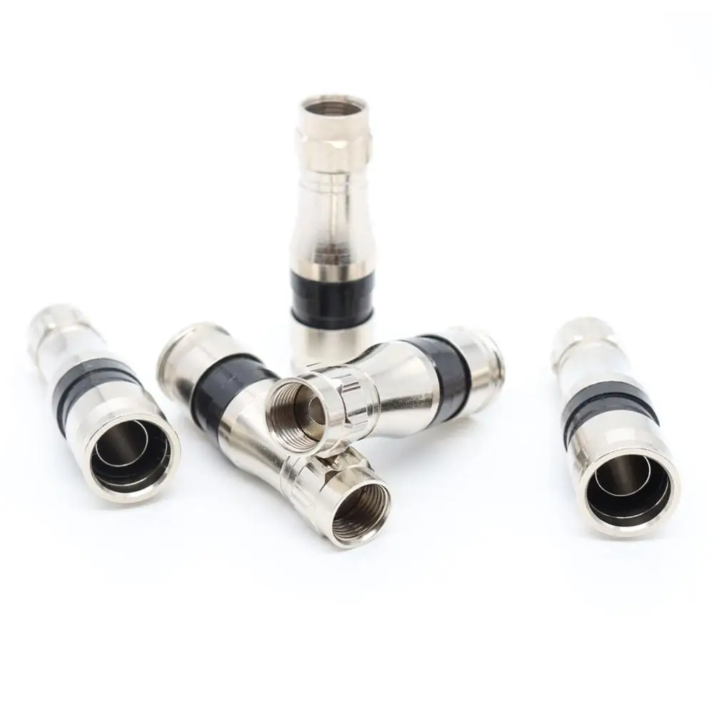 5pcs RG11 Compression F Connectors For RG11 Cable COAX F Connector RG11 Waterproof F Connector RF Connectors