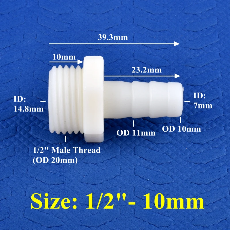 

ABS 1/2" -10mm Pagoda Direct Connector Aquarium Tank Air Pump Hose Joint Drip Irrigation Garden Water Pipe Connectors