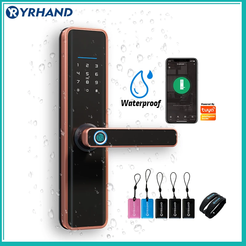 Imagem -01 - Bronze Impressão Digital Tuya Cerradura Inteligente Fechadura da Porta à Prova Dsmart Água X7rrd bronze impressao digital tuya cerradura inteligente fechadura da porta a prova dsmart agua x7rrd 01
