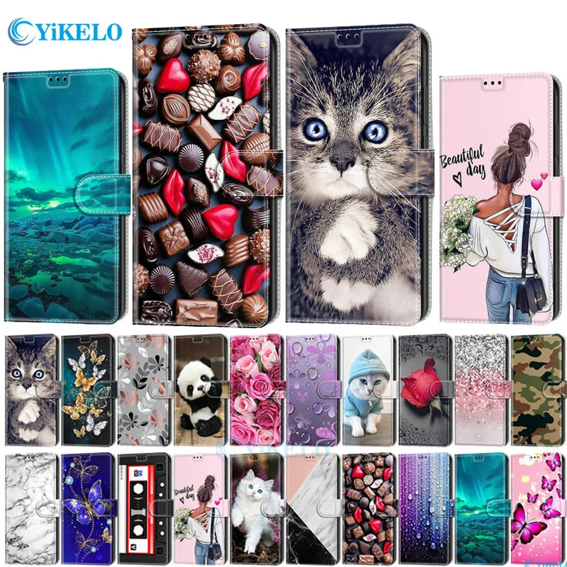 Ultra Thin Painted Leather Flip Phone Case For Xiaomi Redmi Note 8 7 Pro 8T 7A 6A 4 4X Wallet Card Slot Holster Stand Book Cover