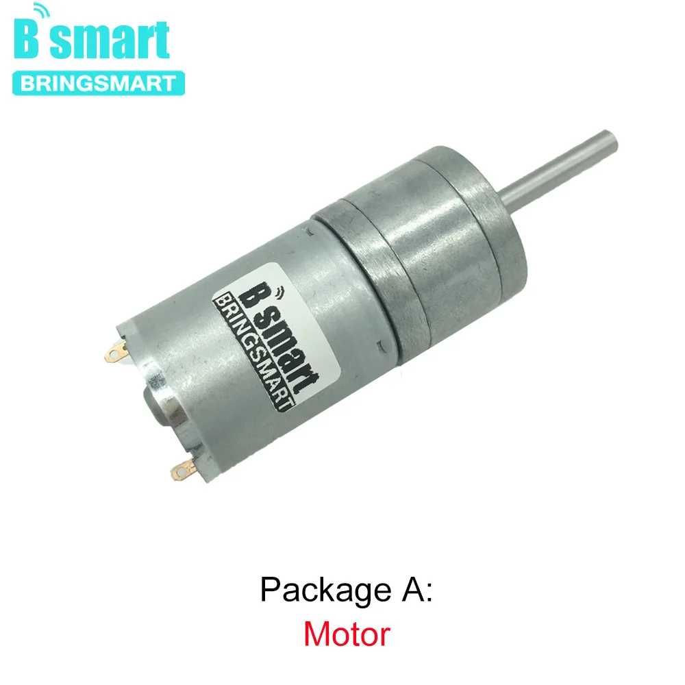 25MM Shaft Length Bringsmart 25GA370 DC Mini Gear Motor 12V Reversed Gearbox D Shape Long Shaft 24V Small Electric Moytor DIY