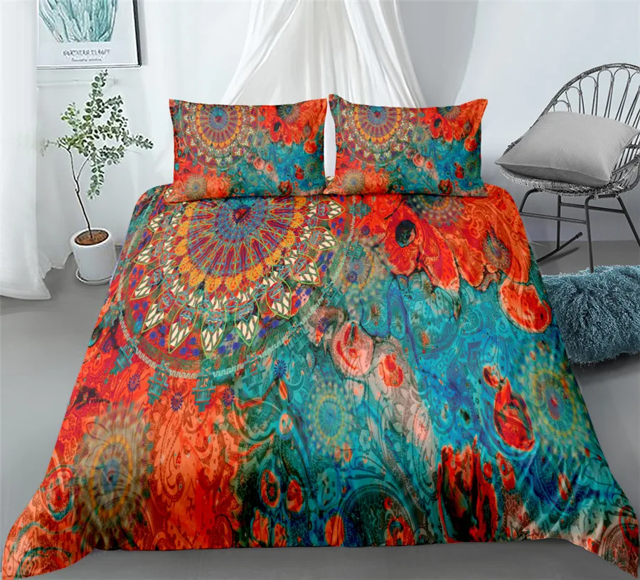 hand painting lion golden bedding set king queen double full twin single size bed linen set