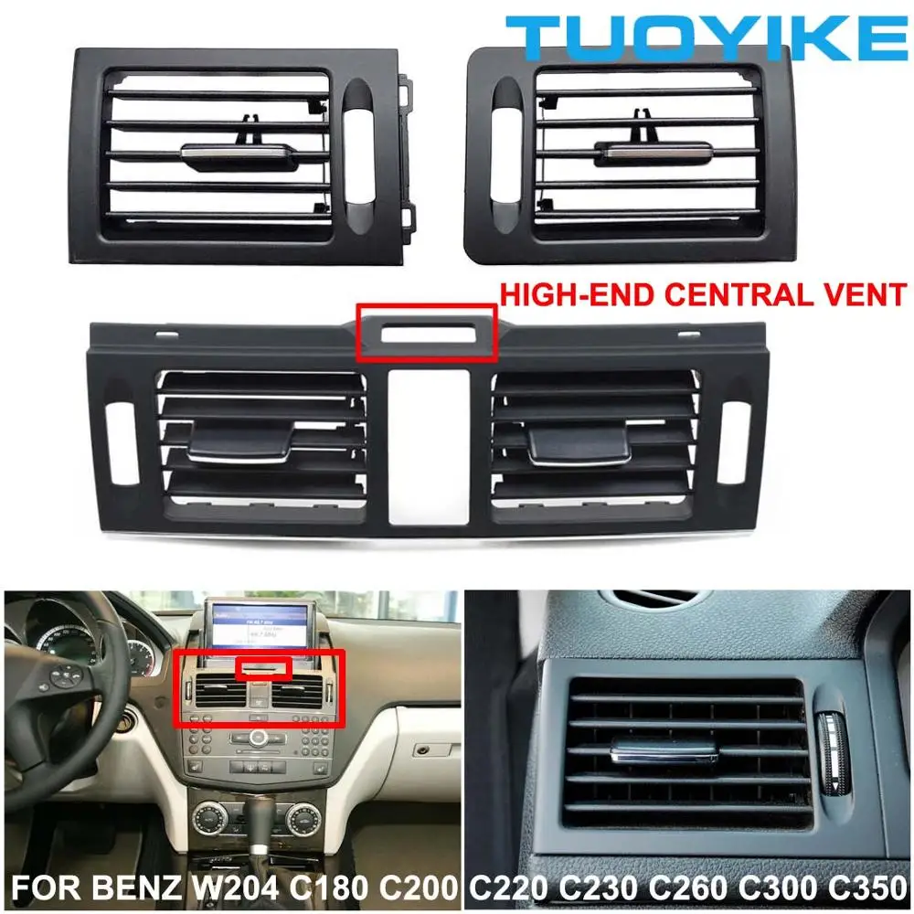 Car AC Front Left / Right Center Air Conditioner Vent Grille W204 Panel Cover High-end For Mercedes Benz C-Class C180 C200 C260