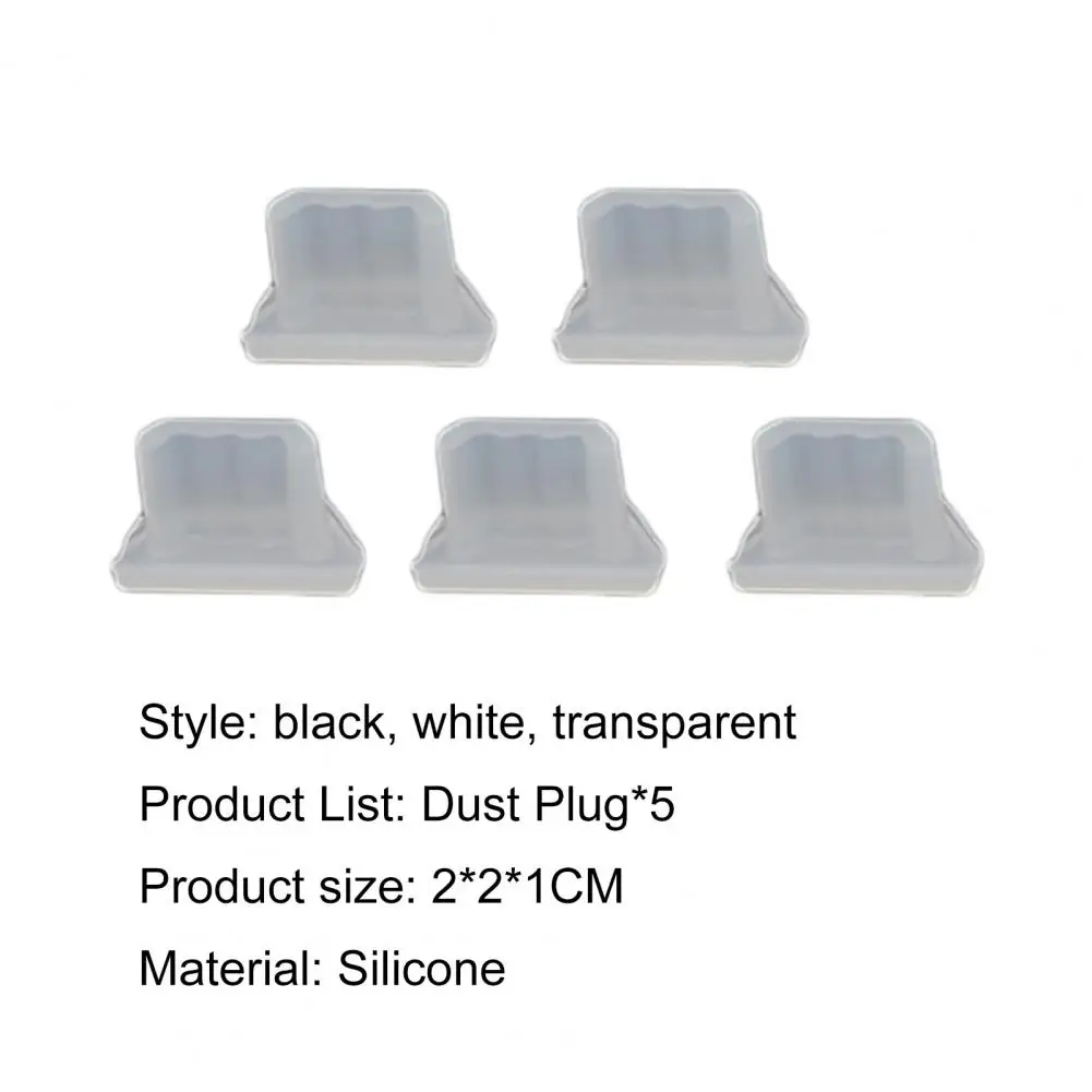 Mini cargador de teléfono micro-usb de silicona antipolvo, 5 piezas, enchufe antipolvo de alto rendimiento